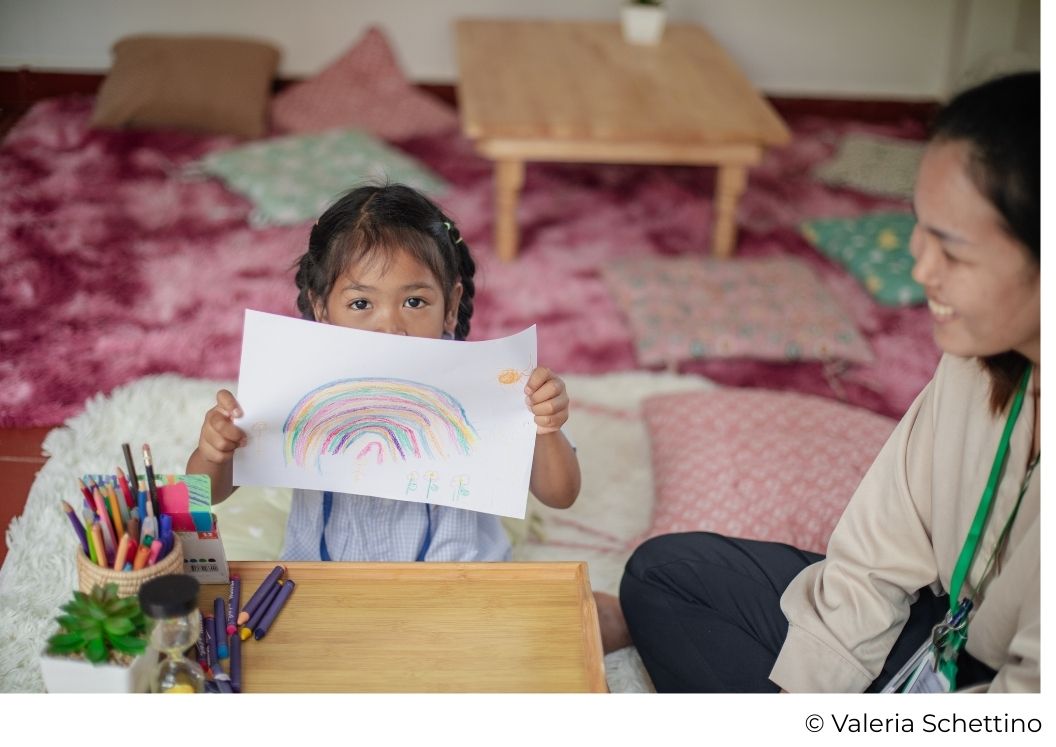 Espace Happy Room au Cambodge pour l’accompagnement psychologique des élèves sur le campus Happy Chandara
